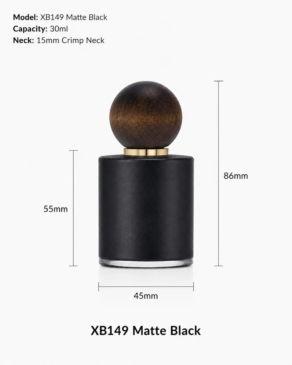 XB149 Matte Black perfume bottle